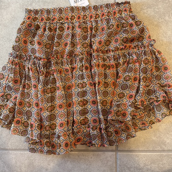 MISA LOS ANGELES Marion Mini Skirt in Flora Medallion Tile XS - Picture 3 of 3
